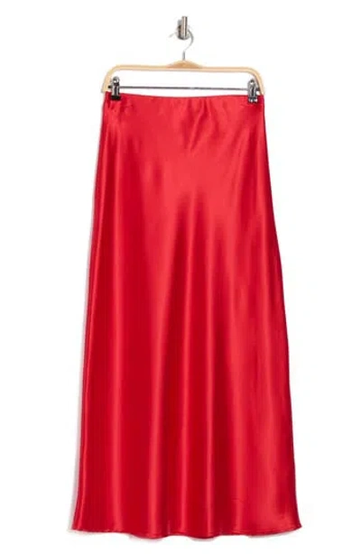 Renee C Satin A-line Skirt In Red