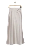 Renee C Satin A-line Skirt In Silver