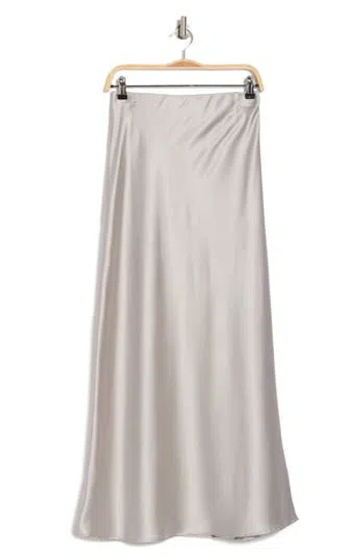 Renee C Satin A-line Skirt In Silver