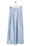 Renee C Satin A-line Skirt In Steel Blue