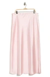Renee C Satin A-line Skirt In Pink