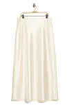 Renee C Satin A-line Skirt In White