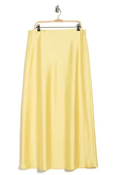 Renee C Satin A-line Skirt In Yellow