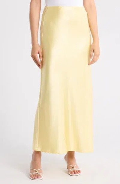 Renee C Satin A-line Skirt In Yellow
