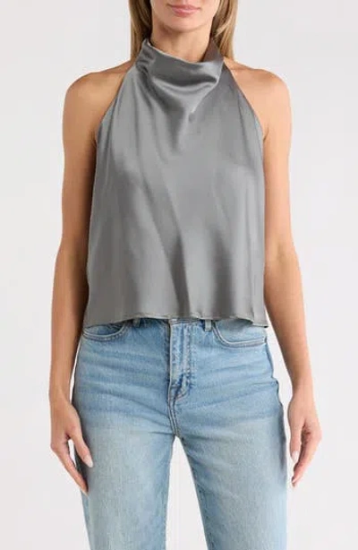 Renee C Satin Halter Top In Gray