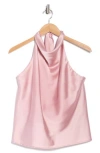 Renee C Satin Halter Top In Pink