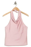 Renee C Satin Halter Top In Pink