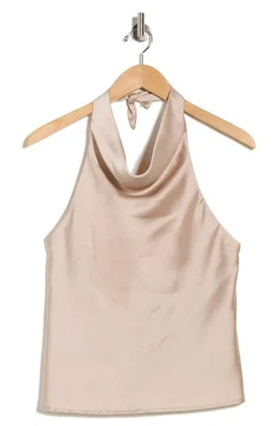 Renee C Satin Halter Top In Neutral