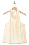Renee C Satin Halter Top In Yellow