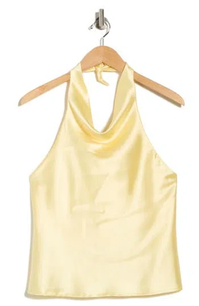 Renee C Satin Halter Top In Yellow