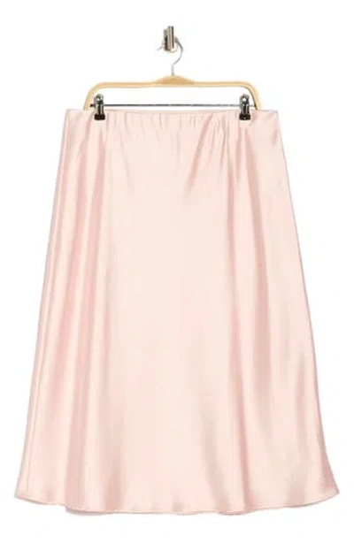 Renee C Satin Midi Skirt In Pink
