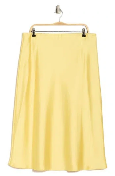 Renee C Satin Midi Skirt In Yellow