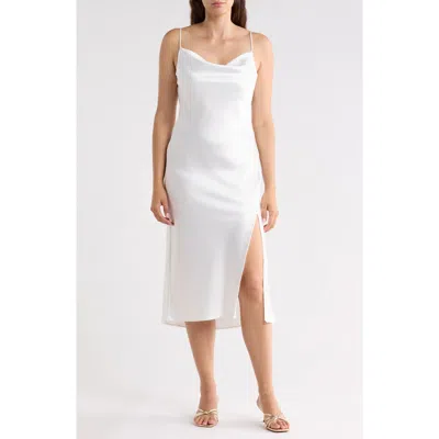 Renee C Satin Midi Slipdress In Blue