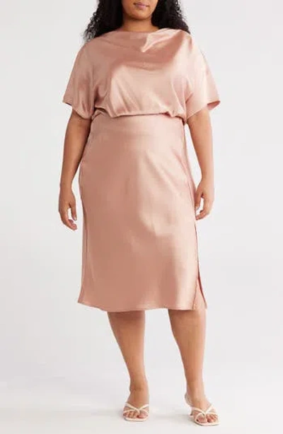 Renee C Satin Off The Shoulder Dress