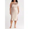Renee C Satin One-shoulder Dress