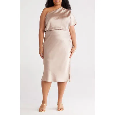 Renee C Satin One-shoulder Dress