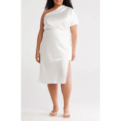 Renee C Satin One-shoulder Dress
