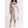 Renee C Satin One-shoulder Dress