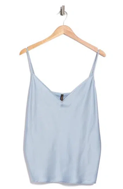 Renee C Satin V-neck Camisole In Blue
