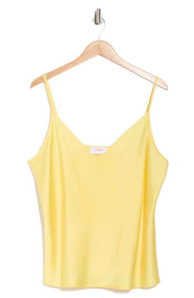 Renee C Satin V-neck Camisole In Yellow