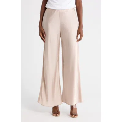 Renee C Satin Wide Leg Pants In Pink
