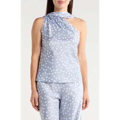 Renee C Scarf Detail One Shoulder Top In Animal Print
