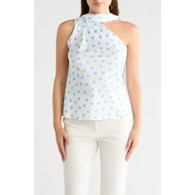 Renee C Scarf Detail One Shoulder Top In White