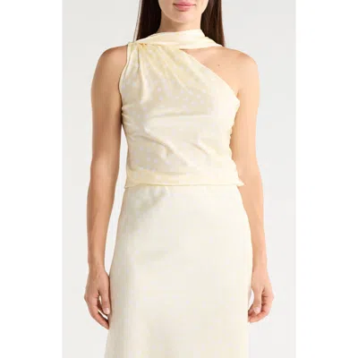 Renee C Scarf Detail One Shoulder Top In Transparent