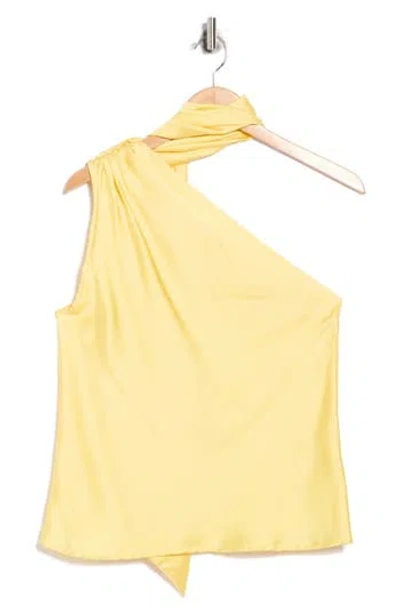 Renee C Scarf Detail One-shoulder Satin Top In Multi