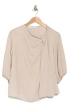 Renee C Scarf Detail Three-quarter Sleeve Top