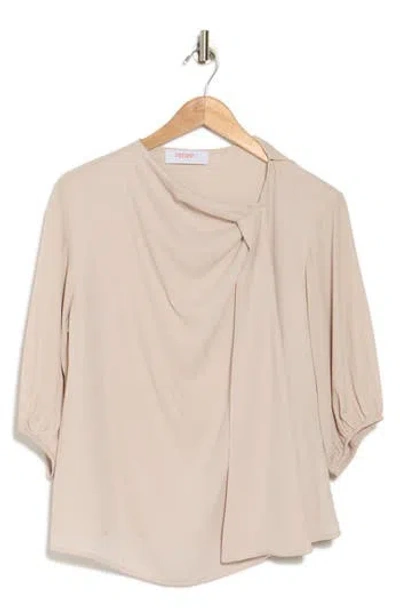 Renee C Scarf Detail Three-quarter Sleeve Top