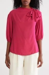 Renee C Scarf Detail Three-quarter Sleeve Top