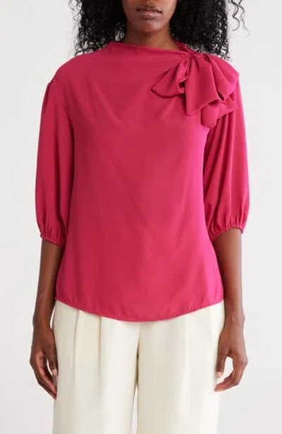Renee C Scarf Detail Three-quarter Sleeve Top