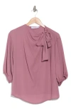 Renee C Scarf Detail Three-quarter Sleeve Top