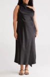 Renee C Scarf Neck One-shoulder Maxi Dress