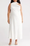 Renee C Scarf Neck One-shoulder Maxi Dress