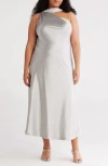 Renee C Scarf Neck One-shoulder Maxi Dress