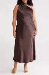 Renee C Scarf Neck One-shoulder Maxi Dress
