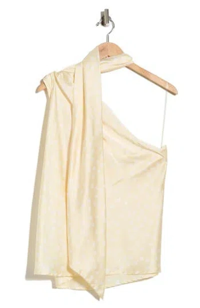 Renee C Scarf Neck One-shoulder Top In Gray