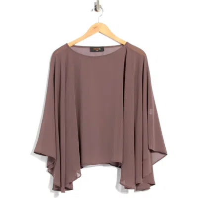 Renee C Sheer Chiffon Poncho Top In Purple