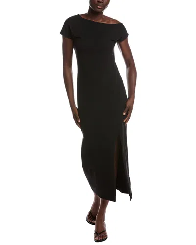 Renee C Short Sleeve Midi Dress In Black
