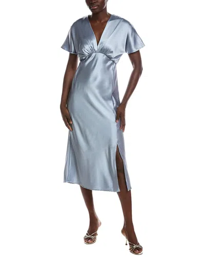 Renee C Short Sleeve Midi Dress In Blue