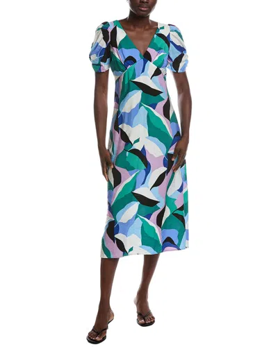 Renee C Short Sleeve Midi Dress In Blue