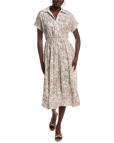 Renee C Short Sleeve Midi Dress In Brown