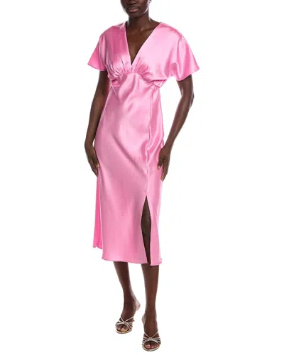 Renee C Short Sleeve Midi Dress In Pink