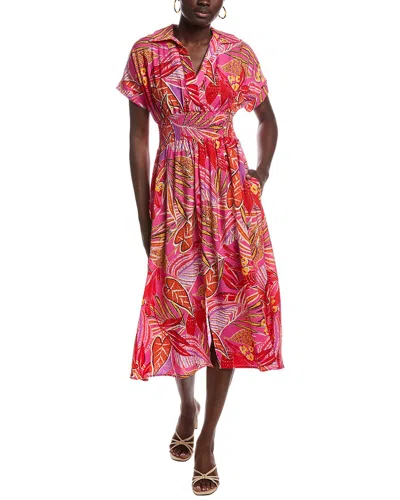 Renee C Short Sleeve Midi Dress In Pink