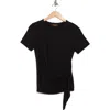Renee C Short Sleeve Side Knot Tie Top