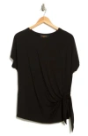 Renee C Side Knot Jersey Top In Black