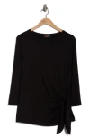Renee C Side Knot Top In Black