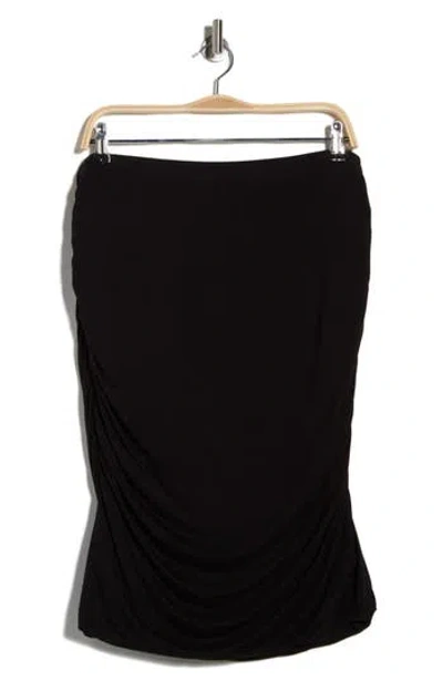 Renee C Side Ruched Skirt In Black